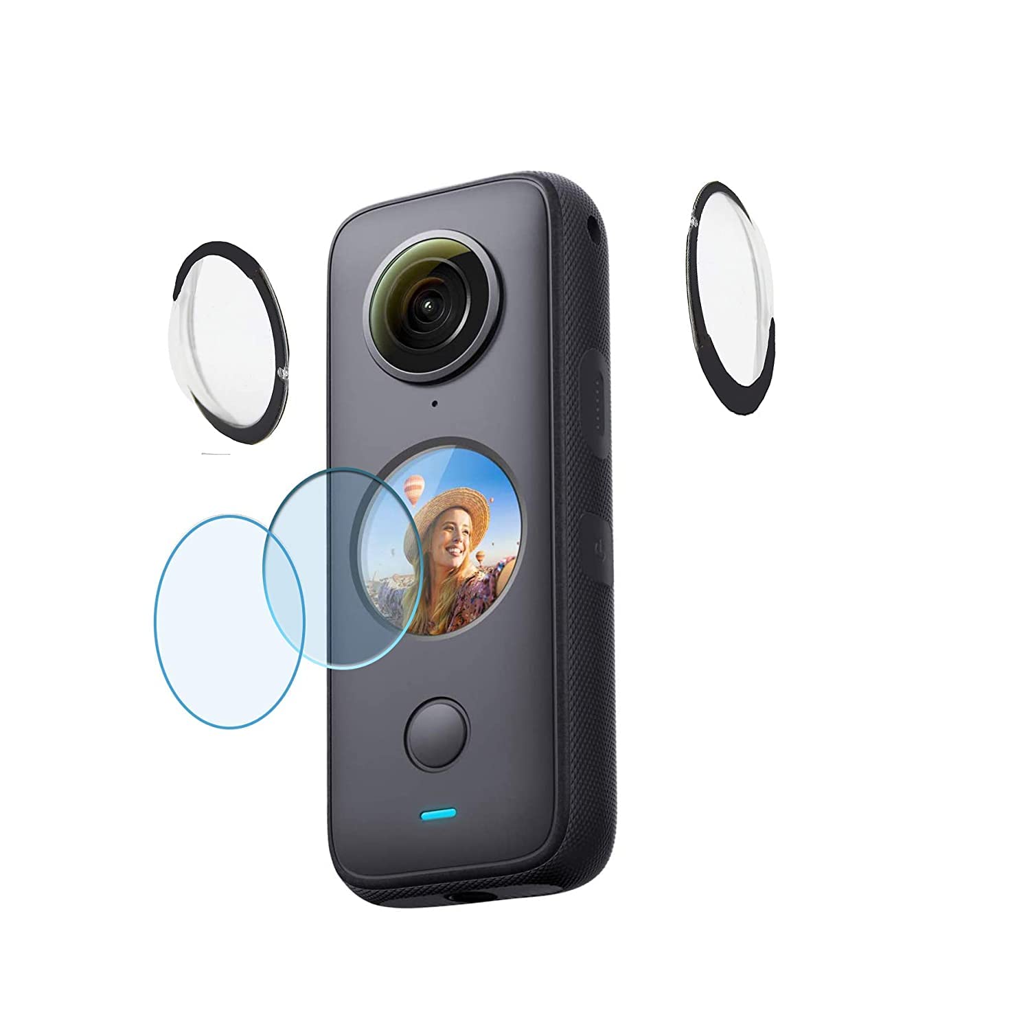 Insta360 One x2 Camera Protective Screen Guard & Sticky Lens Cap Combo Lens Guard 