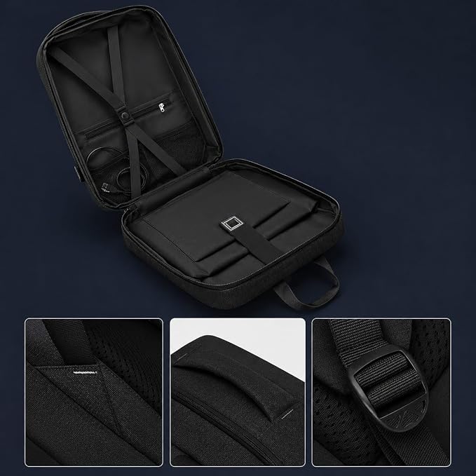 GetZget® Laptop Carrying Case Bag For College/Office/Travel/Suitcase/Luggage Outdoors Fashion waterproof Backpack With Charging Port & Number Lock (Black)
