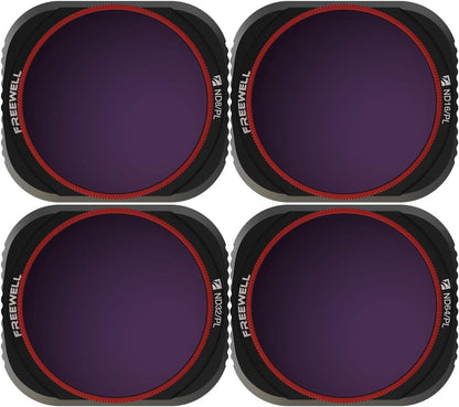 Freewell Bright Day – 4K Series – 4Pack ND8/PL, ND16/PL, ND32/PL, ND64/PL Camera Lens Filters For Dji Mavic 2 Pro