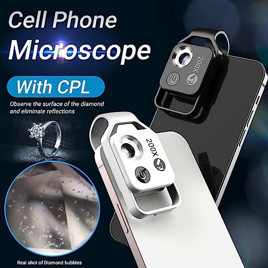 200X Macro Microscope Lens for Mobile Phones with CPL and LED Light (view 7)