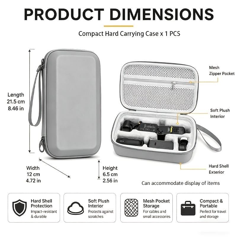 GetZget® Carrying Case For DJI Osmo Pocket 4 Water Splash Proof Protective Storage Hand Bag