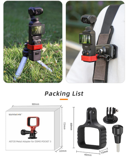 Mount Bracket for DJI Osmo Pocket 3 Camera Adapter Aluminum Alloy Mount 