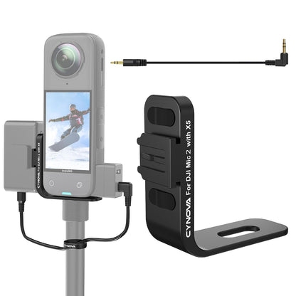 Cold Shoe Mount, Invisible Mic Bracket for Insta360 X5 Accessories, Designed Specifically for DJI Mic 2