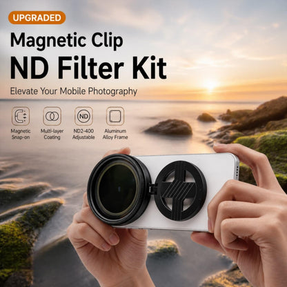 Magnetic 52mm Lens Filter Foldable Adapter with Rotatable ND2 to ND400 Filter