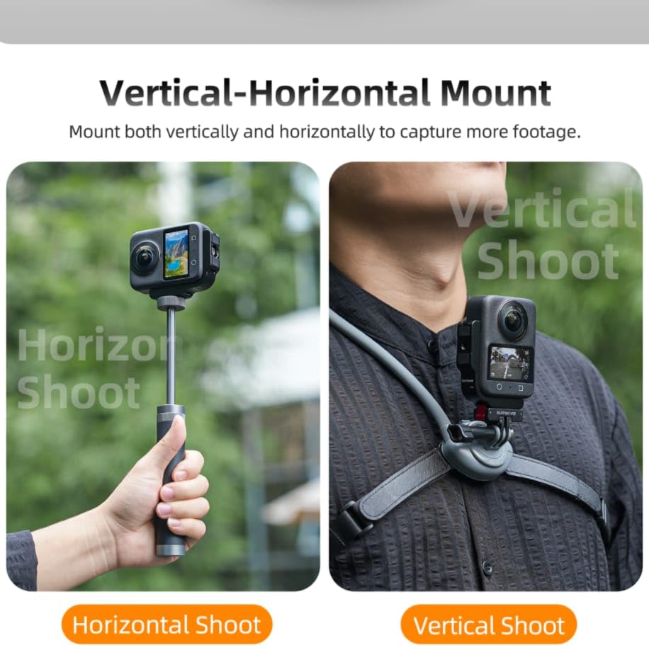 Universal Vertical & Horizontal Mount for DJI Osmo 360 – Dual-Angle Tripod with Magnetic Adapter Bracket