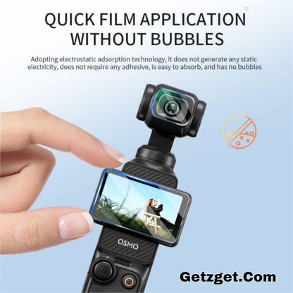 Tempered Glass For Dji Osmo Pocket 3 Camera Screen and Lens Protector 9H hardness 2.5D Arc Edge HD Scratch Guard 