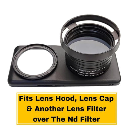 Phone Case For Vivo X 90 Pro with Lens Cap Cover Attachable 67mm ND Filter Lens Slot Accessories (Black) (Vivo X 90 Pro)