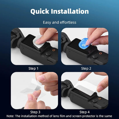 Tempered Glass For Dji Osmo Pocket 3 Camera Screen and Lens Protector 9H hardness 2.5D Arc Edge HD Scratch Guard 