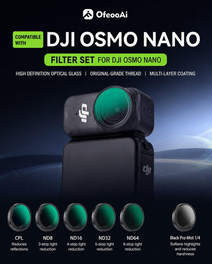 DJI Osmo Nano | ND16, ND64, Black Pro-Mist 1/4 & CPL Filters