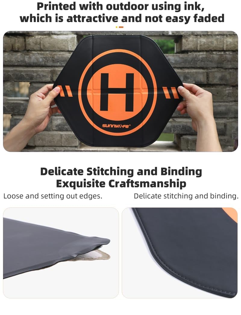 Hexagonal PU Leather Landing Pad For DJI Neo, Flip, Mavic Mini/Mini 2/3/ 4 Pro, Avata 1/2, Tello Waterproof Safety Helipad Accessories