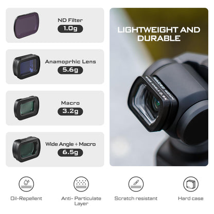 Freewell 2-in-1 Macro & Wide Angle Lens Kit for Pocket 4 / 3 - Includes Anamorphic Lens, ND Filters