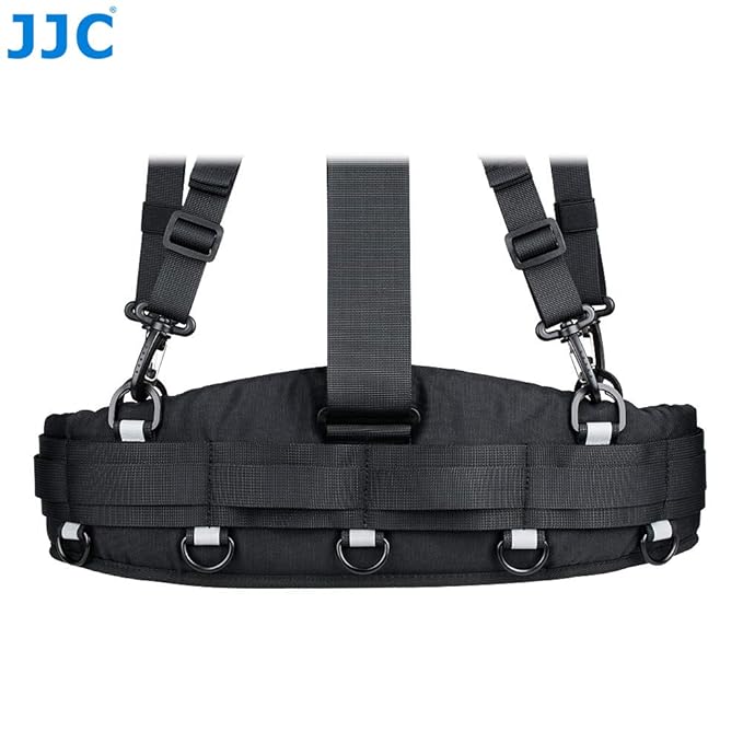 JJC Photography Belt & Harness System For JJC DLP/Lowepro S&F Lens Pouches – Ergonomic Vest-Style Camera Harness with Adjustable Belt & D-Rings for Professional Photographers
