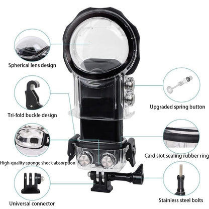 Waterproof Underwater Dive Case for Insta360 One X3 Scubadiving Housing Accessories