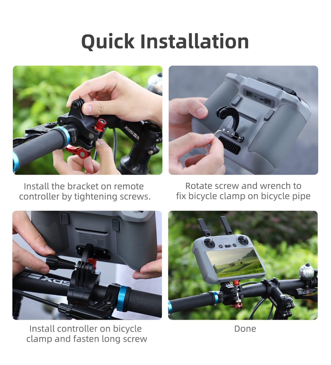 Dji Mini 4 pro & Air 3 RC 2 Remote Bike Bracket