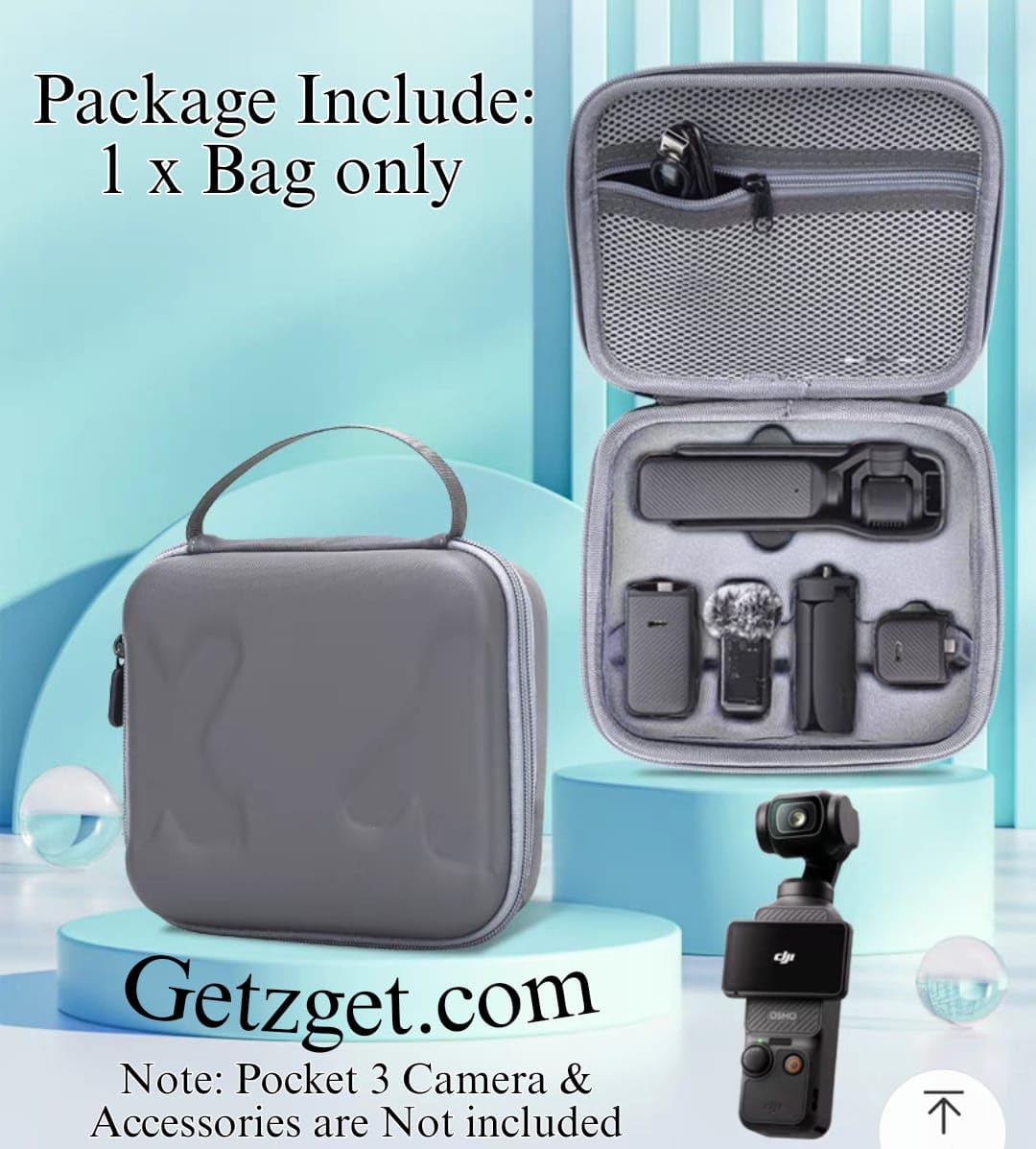  Carrying case Bag for DJI Pocket 3 Camera & Accessories of Creator Combo Storage Compact PU Travel Bag