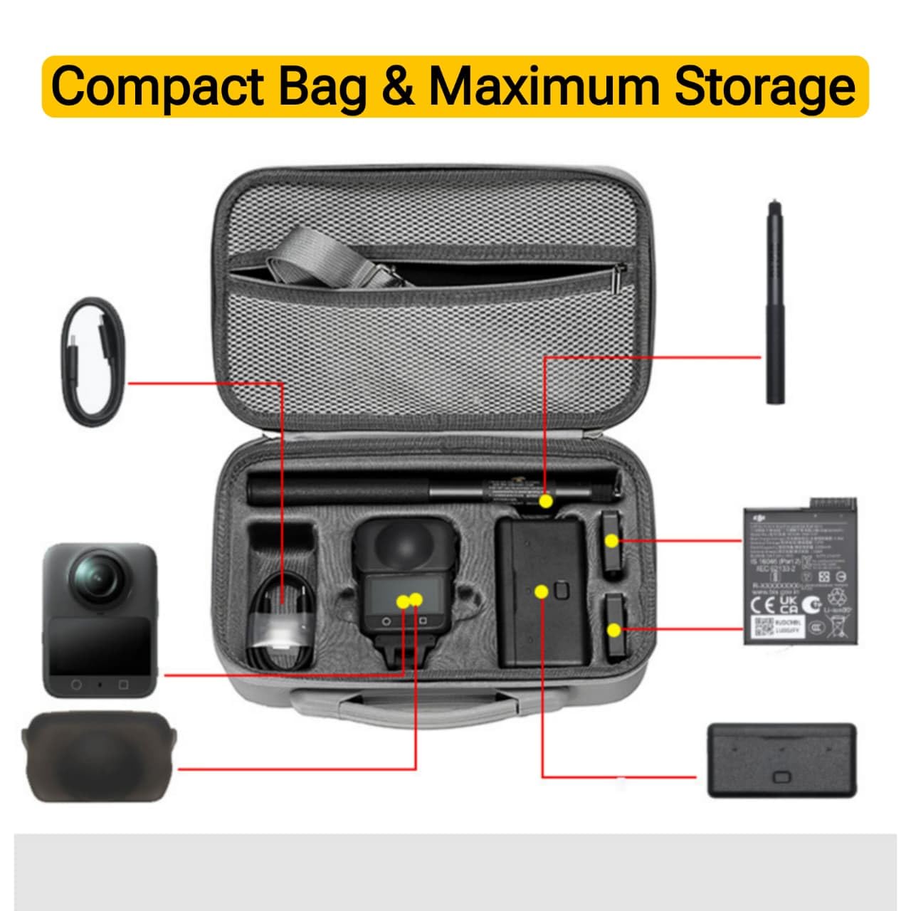 GetZget Carrying case Bag For DJI osmo 360 Camera & Accessories PU Storage Bag