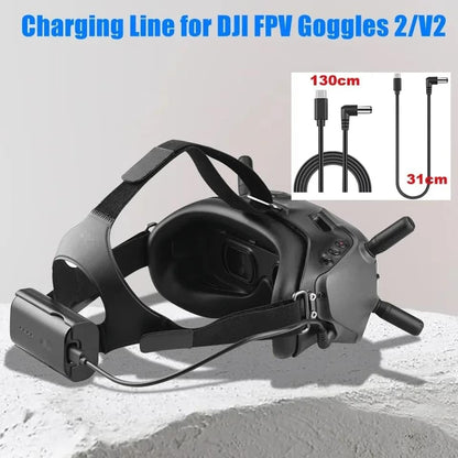 dji goggles 2 battery cable Dji Goggles 2/ V2 Avata 2 FPV Battery Type C to Goggles DC Line Power Cord Charging Cable (31cm) – GetZget