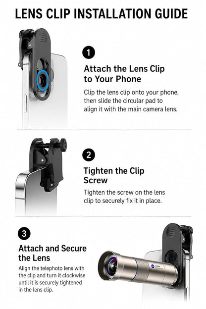 GetZget® 25X Telephoto Lens for Smartphones | 400mm HD Optical Zoom Camera Lens 
