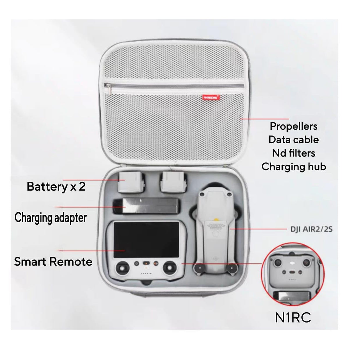 Hard PU Hand and Shoulder Bag for DJI Mavic Air 2 and Air 2S (view 3)