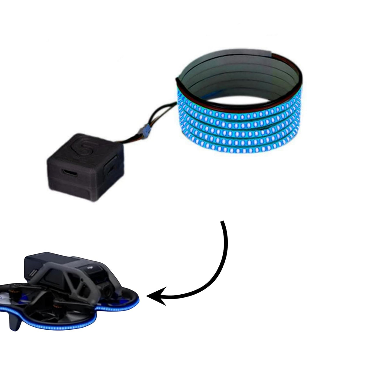 Waterproof LED Light Strap for DJI Avata (3 Modes, Deep Blue)