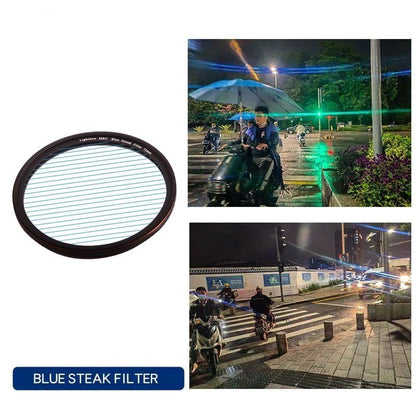 Streak Lens For iPhone 13/14/ 15 & Plus, Vivo X90 Mobile Cover, DSLR Camera (Blue, 52mm)