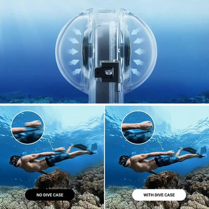 GetZget Waterproof 60M Underwater Invisible Dive Case For Insta360 X5 