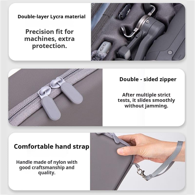 GetZget® Carrying Case For DJI Osmo Mobile 8 Pro (OM 8P) Portable Mobile Gimbal & Accessories Storage Bag (Grey- Big)