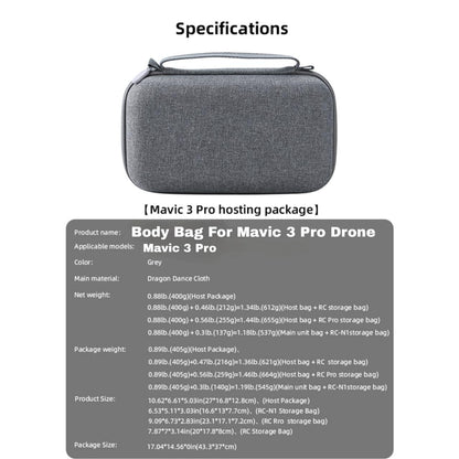 DJI Mavic 3 Pro Drone Body Bag  Custom Fit for Air Travel and Storage