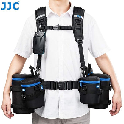 JJC Photography Belt & Harness System For JJC DLP/Lowepro S&F Lens Pouches – Ergonomic Vest-Style Camera Harness with Adjustable Belt & D-Rings for Professional Photographers