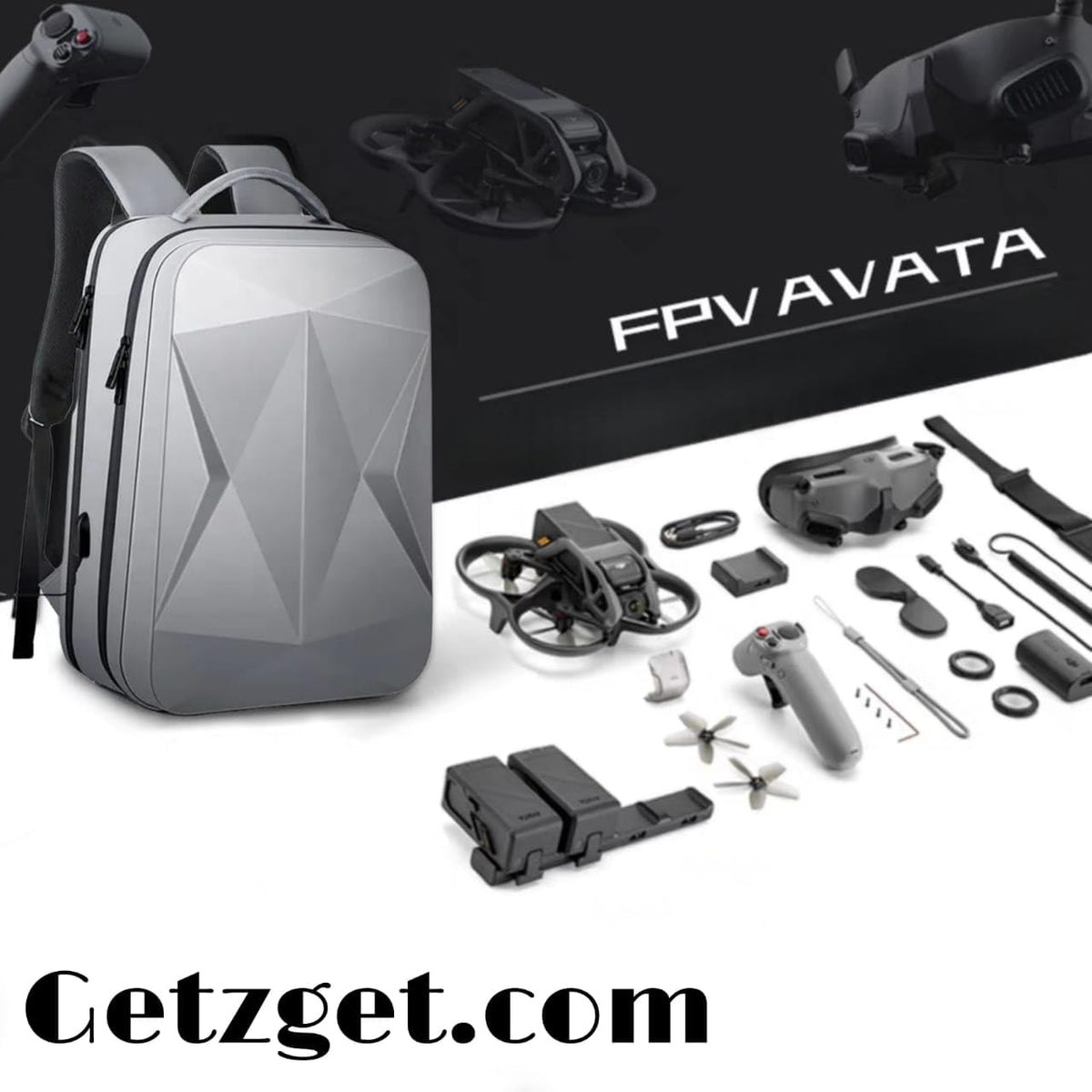 Hard Shell Waterproof Backpack for DJI Avata (EVA Foam, Safety Belt, Grey) (view 6)