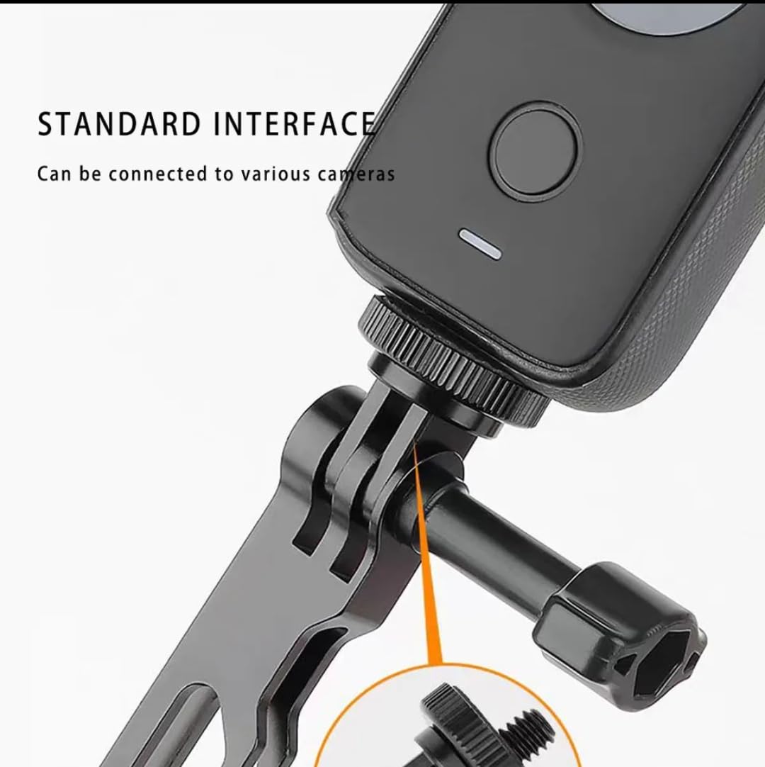 GetZget® Aluminum Extension Rod Screw Mount Compatible with Insta360 One X6/ X5/ X4/ X3/ X2/ X, DJI osmo 360, Pocket 3/2/ 1 Action Camera Bike Helmet Mount Bracket Accessories (Blue)