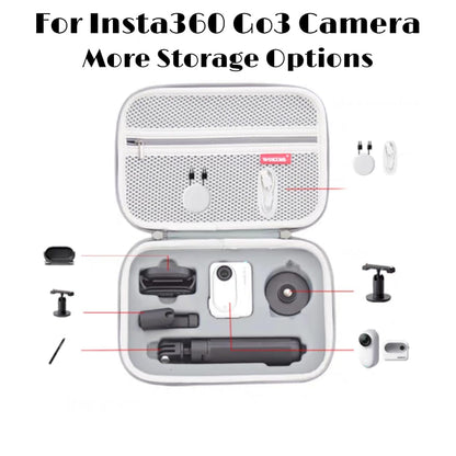 Carrying Case Bag for Inst360 Go3 & Accessories Storage Protective PU Case