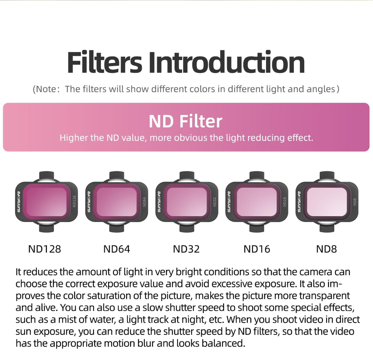 Sunnylife 4-in-1 ND Filter Set for DJI Avata 2 (ND8, ND16, ND32, ND64) (view 2)