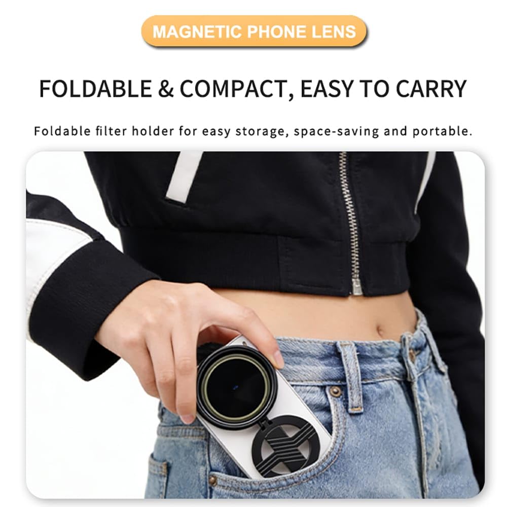 Magnetic 52mm Lens Filter Foldable Adapter with Rotatable ND2 to ND400 Filter