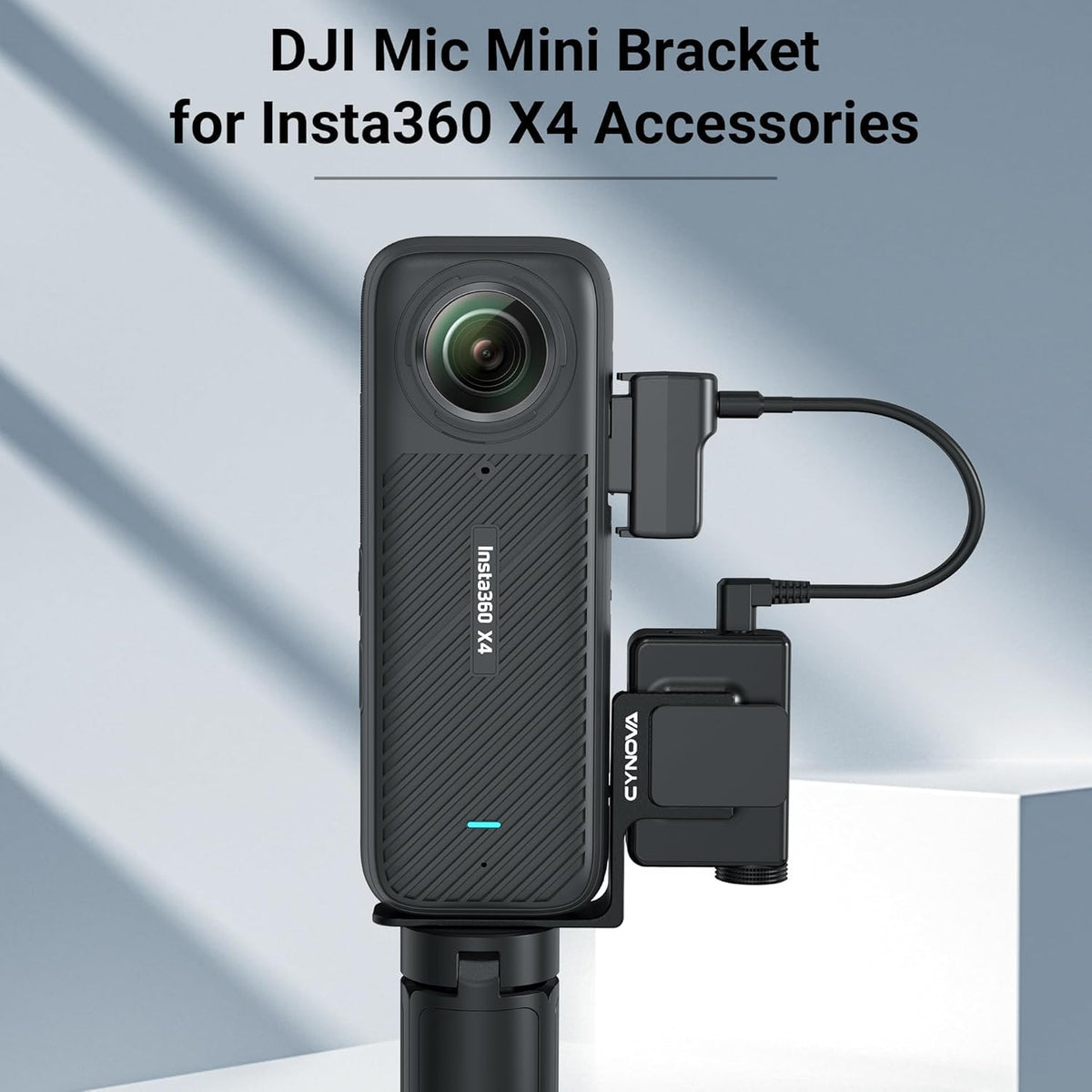 Cynova DJI Mic Mini Receiver Cold Shoe Mount for Insta360 X5, X4 and X3 (view 5)
