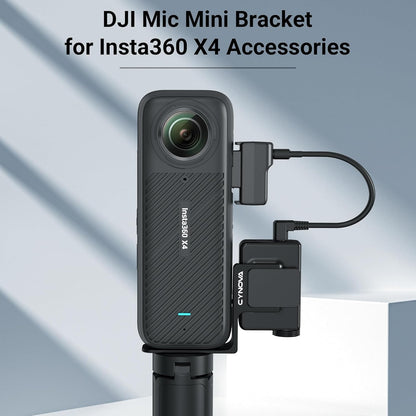 CYNOVA Insta 360 X4 Mic Mini Receiver Mount For DJI Mic Mini, Insta360 X5, X4, X3 Aluminum Cold Shoe Mount Bracket