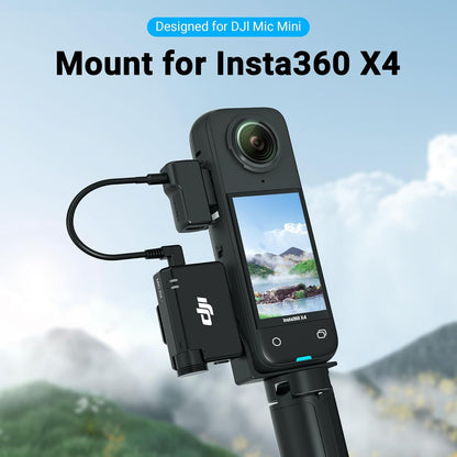 CYNOVA Insta 360 X4 Mic Mini Receiver Mount For DJI Mic Mini, Insta360 X5, X4, X3 Aluminum Cold Shoe Mount Bracket