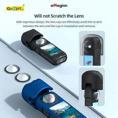 Amagisn Combo Lens Protector Cap & Body Silicone Cover for Insta360 One X3 Action Camera Accessories
