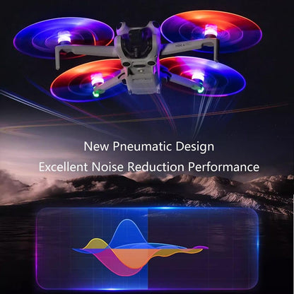 GetZget® Led Flash Props For DJI Mini 3 Series and mini 4 pro Led Light Propellers Accessories (Full Set)