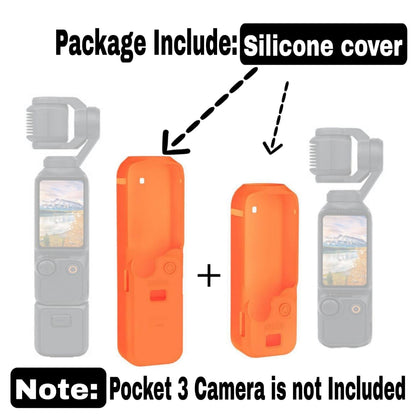 Silicone Cover for DJI Osmo Pocket 3 Camera Scratch Protector Cover 1 Pair Small & Medium case Accessories (Orange)