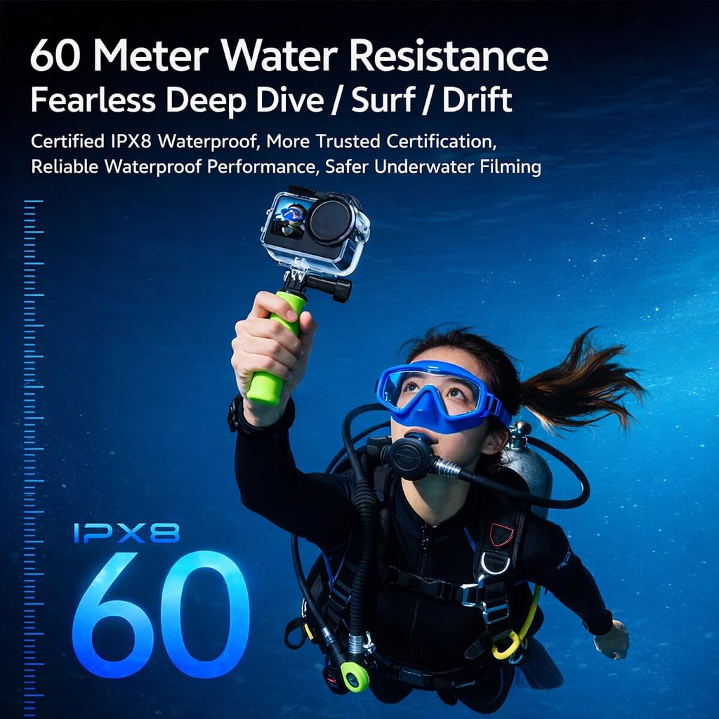 GetZget® Waterproof Case For DJI Osmo Action 6 Camera Underwater Dive Case