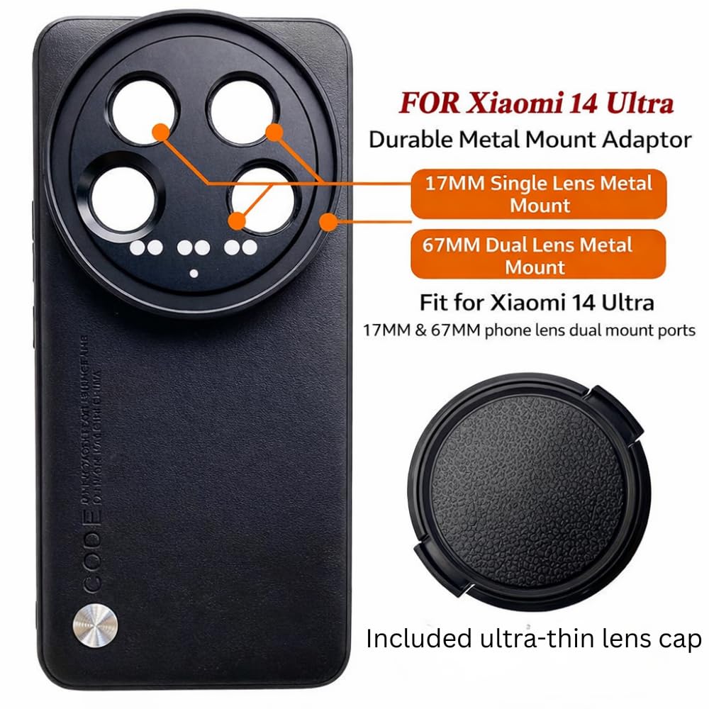 MI 14 Ultra 17mm Phone Case with Lens Cap Cover Support 67mm ND Filter 17mm Lens Accessories 