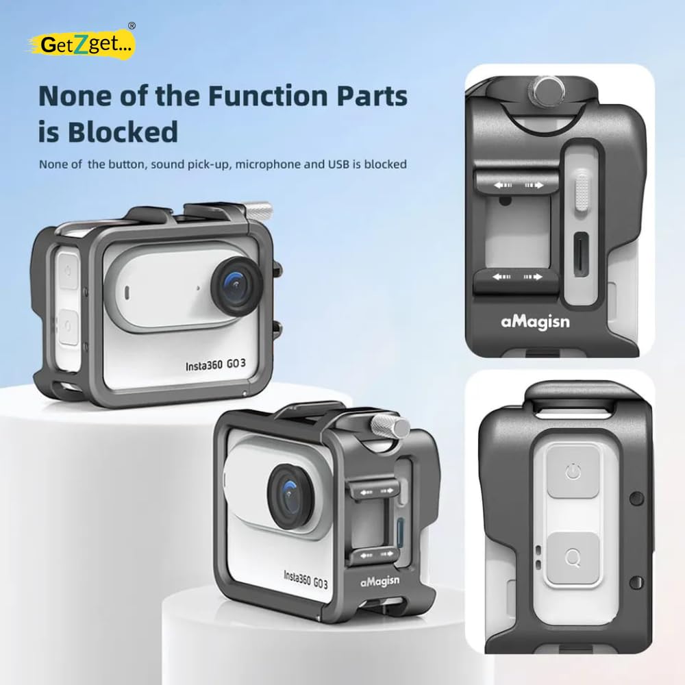 Protective Metal Frame Mount Case for Insta360 GO 3 Camera (view 5)