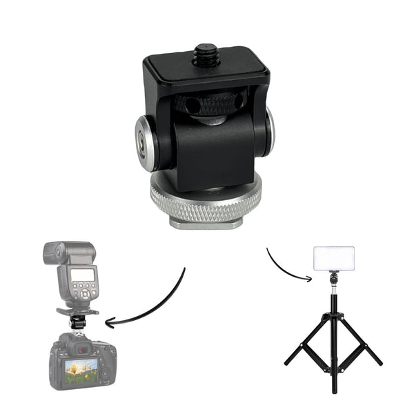 Adjustable Rotatable Mini Hot Shoe Mount for DSLR Cameras (1/4 Screw)