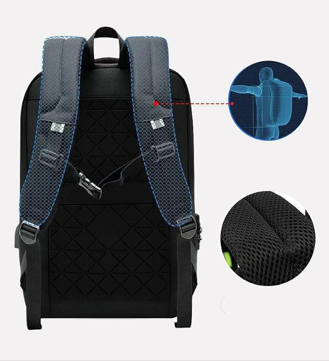 GetZget® luggage, laptop Carrying Case Hard shell Office/College Bag Multipurpose traveling Backpack with USB Charging Port/extendable/suitcase/Luggage/Travel bag (Black)
