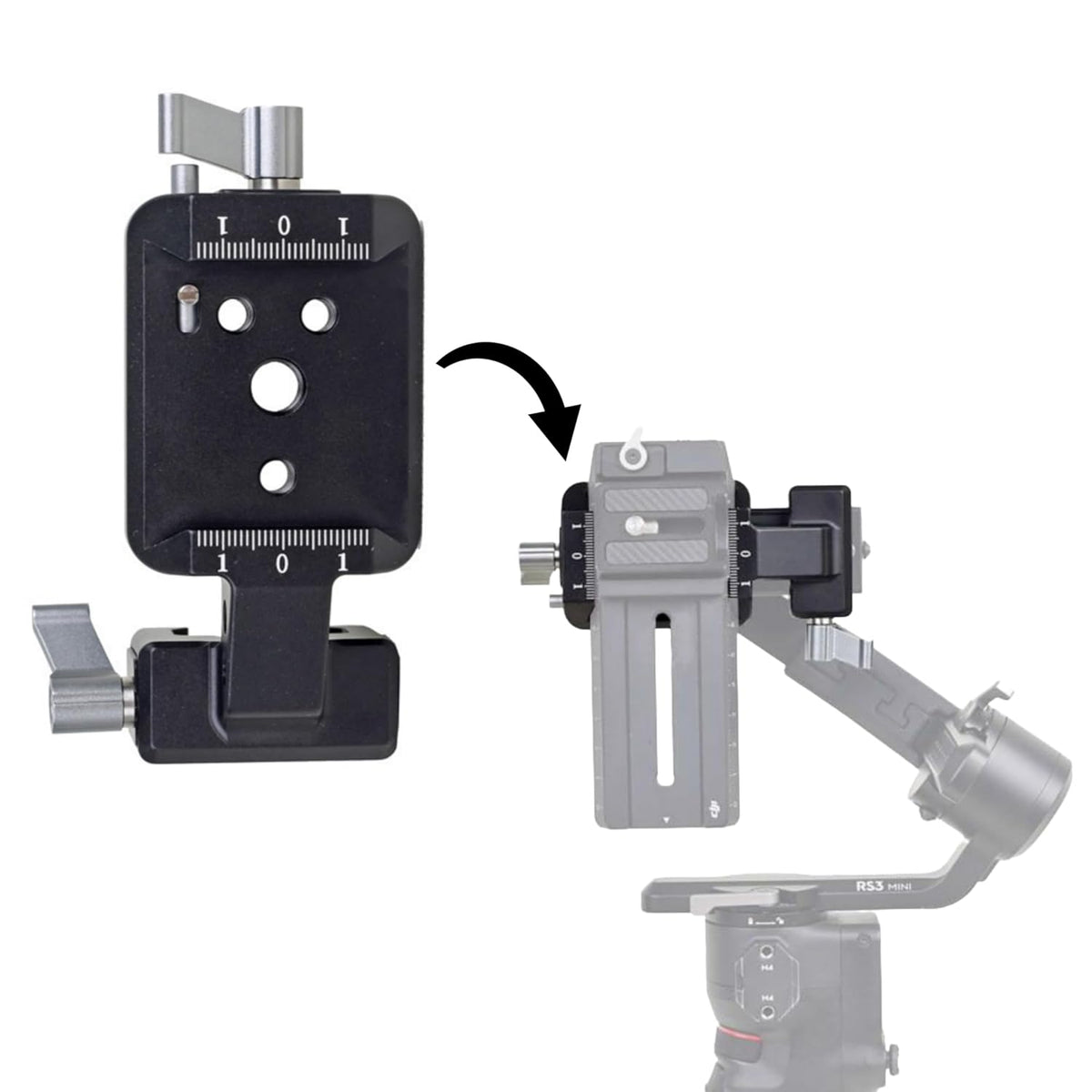 Vertical Clapper Board DSLR Mount for DJI Ronin RS 3, RS 3 Pro and RS 2