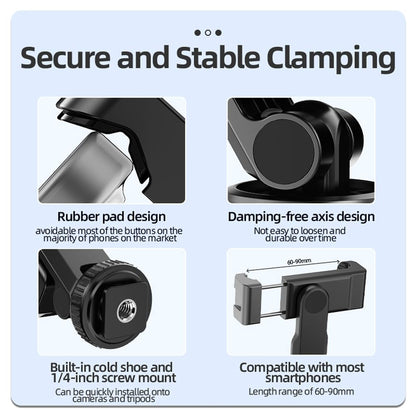 GetZget® Phone Adapter For DJI Osmo Pocket 3/4/ 4P/ 4 Pro, Smartphone Mount Holder with 1/4" Threaded Handle, Handheld Vlogging & Shooting Accessory