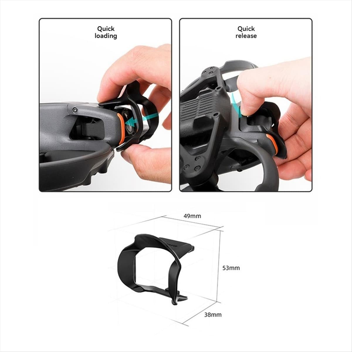 Lens Sun Hood and Crash Guard for DJI Avata 2 Gimbal Camera (Black) (view 2)