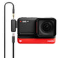 Insta360 ONE RS Dual Mic Adapter, Capture Audio 3.5mm Mic USB-C Port (Horizontal Version)