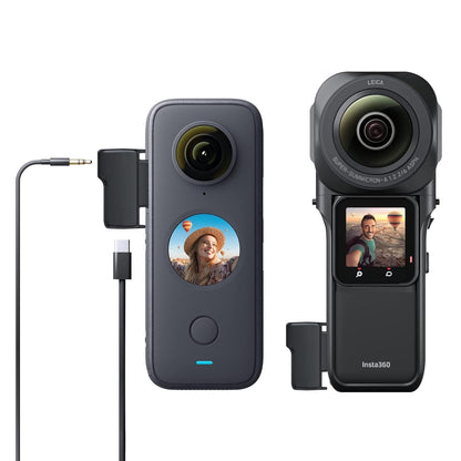 CYNOVA Upgraded Insta 360 Mic Adapter, Audio 3.5mm Jack Compatible with Insta360 One RS 1-inch 360 Mic Adapter / Insta360 One X2 Mic Adapter Extrenal Microphones USB-C Port for Inst360 X2 Accesories